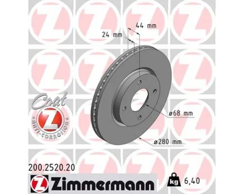 Гальмівний диск ZIMMERMANN 200.2520.20