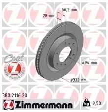 Тормозной диск ZIMMERMANN 380.2116.20