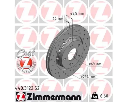 Гальмівний диск ZIMMERMANN 440.3122.52