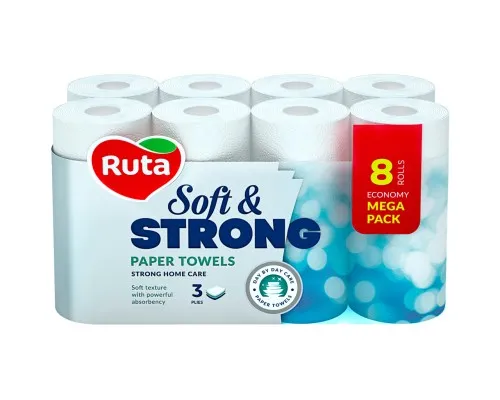 Паперові рушники Ruta Soft & Strong 3 шари 8 рулонів (4820202891079)