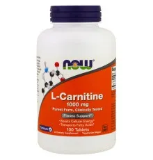 Аминокислота Now Foods L- Карнитин, L-Carnitine, 1000 мг, 100 таблеток (NOW-00068)