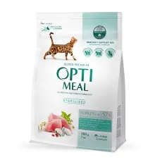 Сухий корм для кішок Optimeal для стерилізованих/кастрованих індичка та овес 200 г (4820215362399)