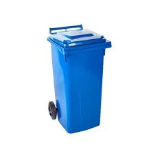 Контейнер для сміття Алеана на колесах з ручкою синій 120 л (3072)