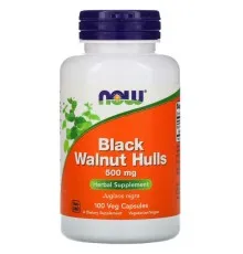 Травы Now Foods Черный Орех 500 мг, Black Walnut Hulls, 100 вегетарианских (NOW-04606)