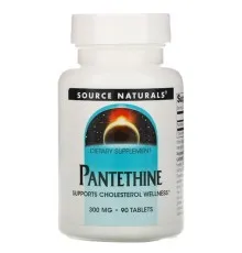 Вітамін Source Naturals Пантетин, Pantethine, 300 Мг, 90 таблеток (SNS-02066)