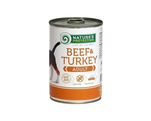 Консервы для собак Natures Protection Adult Beef&Turkey 400 г (KIK45097)