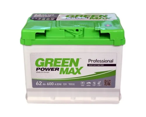 Аккумулятор автомобильный GREEN POWER MAX 62Ah Ев (-/+) (600EN) (22373)