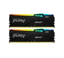 Модуль памяти для компьютера DDR5 64GB (2x32GB) 6000 MHz Beast RGB Kingston Fury (ex.HyperX) (KF560C36BBEAK2-64)