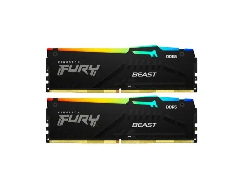 Модуль памяти для компьютера DDR5 64GB (2x32GB) 6000 MHz Beast RGB Kingston Fury (ex.HyperX) (KF560C36BBEAK2-64)