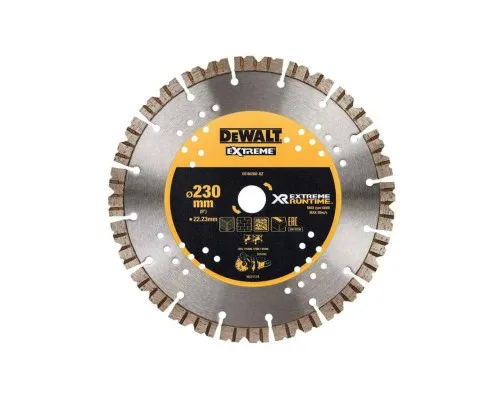 Круг отрезной DeWALT алмазный гранит/кирпич/пеноблок, 230х2.6х22.23 мм (DT40260)