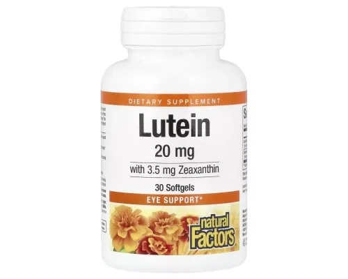 Антиоксидант Natural Factors Лютеин 20 мг, Lutein, 30 желатиновых капсул (NFS-01031)