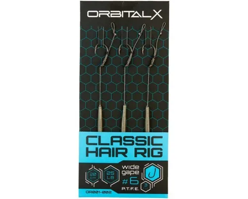 Повідець OrbitalX Classic Hair Rig Wide Gape 4 25lb 20cm (3шт/уп) camo (694.00.00)