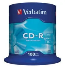Диск CD Verbatim CD-R 700Mb 52x Cake box 100шт Extra (43411)