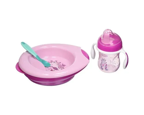 Набір дитячого посуду Chicco Meal Set 6 м + рожевий (16200.11)