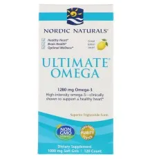 Жирные кислоты Nordic Naturals Рыбий Жир, Вкус Лимона, Ultimate Omega, Lemon, 1,280 мг, 12 (NOR-02790)