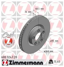 Тормозной диск ZIMMERMANN 600.3247.20