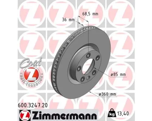 Тормозной диск ZIMMERMANN 600.3247.20