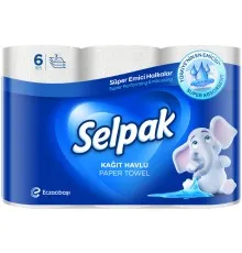 Бумажные полотенца Selpak 3 слоя 80 отрывов 6 рулонов (8690530015043)