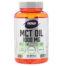 Травы Now Foods Масло МСТ, MCT Oil, 1000 мг, 150 желатиновых капсул (NOW-02196)