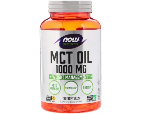 Травы Now Foods Масло МСТ, MCT Oil, 1000 мг, 150 желатиновых капсул (NOW-02196)