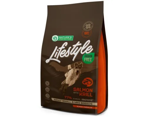 Сухой корм для собак Natures Protection Lifestyle Grain Free Salmon with krill Adult Small&Mini 1.5 (NPLS45680)