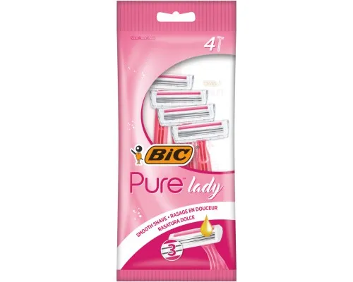 Бритва Bic Pure 3 Lady Pink 4 шт. (3086123363816)