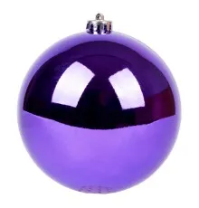 Ялинкова іграшка Novogod`ko куля, пластик, 15 cм, фіолетова, глянець (974064)