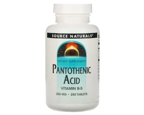 Витамин Source Naturals Пантотеновая кислота, Pantothenic Acid, Витамин В-5, 250 мг, 250 та (SN0512)