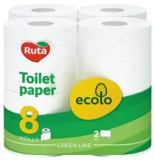 Туалетная бумага Ruta Ecolo 2 слоя 8 рулонов (4820202891093)