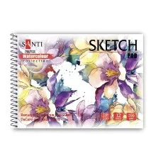 Альбом для малювання Santi для акварелі Flowers А5, 12 аркушів, 200г/м2 (130496)