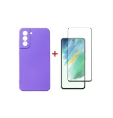 Чохол до мобільного телефона Dengos Kit for Samsung Galaxy S21 FE case + glass (Purple) (DG-KM-40)