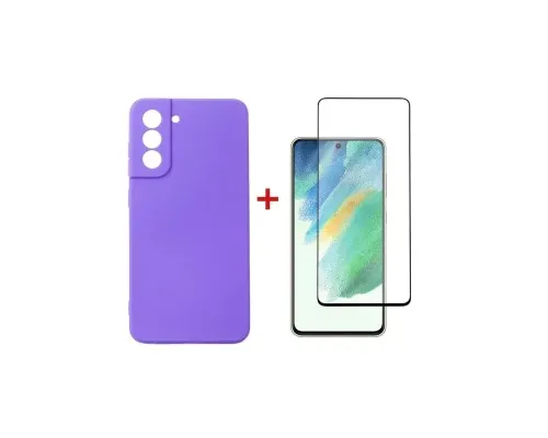 Чохол до мобільного телефона Dengos Kit for Samsung Galaxy S21 FE case + glass (Purple) (DG-KM-40)