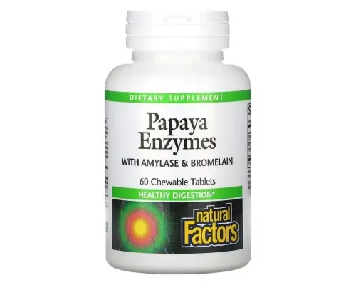 Витаминно-минеральный комплекс Natural Factors Энзимы Папайи, Papaya Enzymes, 60 Таблеток (NFS01748)
