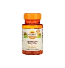Вітамін Sundown Вітамін D3, 1000 МО, Vitamin D3, Sundown Naturals, 200 гелевих капсул (SDN-15605)