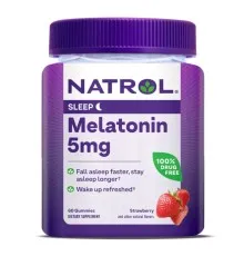 Аминокислота Natrol Мелатонин, 5 мг, вкус клубники, Melatonin, 60 жевательных таб (NTL07585)