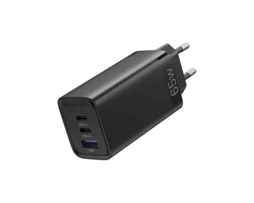 Зарядное устройство Vention 3xUSB 65W (2xUSB-C+USB-A) PD3.0+QC4.0 black (FEDB0-EU)