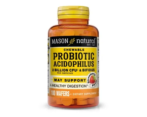 Пробиотики Mason Natural Пробиотики 2 млд КОЕ, вкус клубники, Probiotic Acidophilus W (MAV16891)