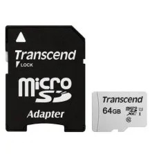 Карта памяти Transcend 64GB microSDXC class 10 UHS-I U1 (TS64GUSD300S-A)