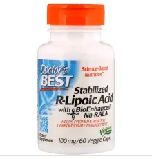 Антиоксидант Doctor's Best R-Липоевая Кислота, R-Lipoic Acid, 100 мг, 60 капсул (DRB-00123)