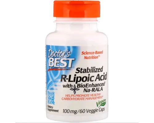 Антиоксидант Doctor's Best R-Ліпоєва кислота, R-Lipoic Acid, 100 мг, 60 капсул (DRB-00123)