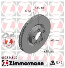 Тормозной диск ZIMMERMANN 600.3248.20