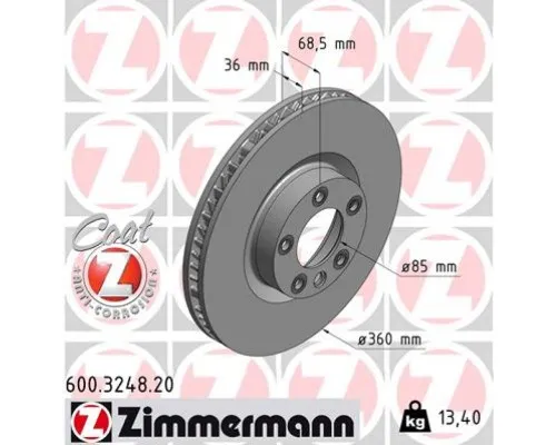 Тормозной диск ZIMMERMANN 600.3248.20