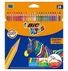 Олівці кольорові Bic Evolution Stripes 24 шт (bc950525)