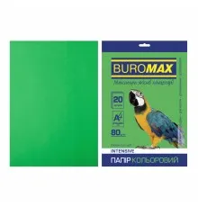 Папір Buromax А4, 80g, INTENSIVE green, 20sh (BM.2721320-04)