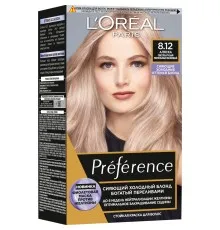 Фарба для волосся L'Oreal Paris Preference 8.12 - Аляска світло-русявий попелястий бежевий (3600523948581)