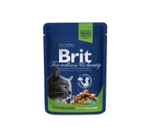 Вологий корм для кішок Brit Premium Cat Pouches Chicken Slices for Sterilised 100 г (8595602506033)