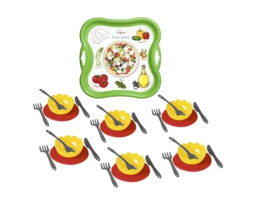 Ігровий набір Tigres набір посуду столовий Салат на підносі жовтий (39898)
