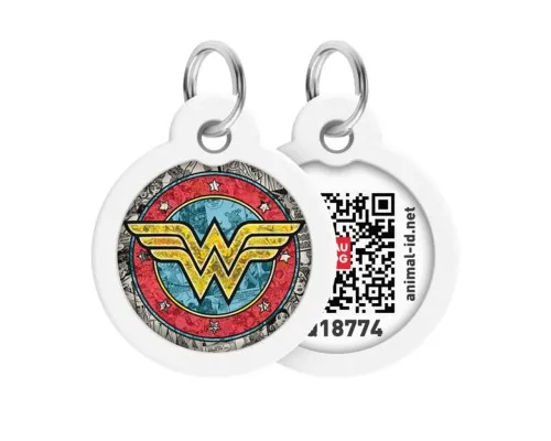 Адресник для тварин WAUDOG Smart ID з QR паспортом Диво-жінка 2 коло 30 мм (230-1013)