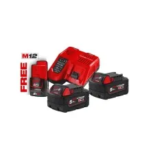Набор аккумулятор + зарядное устройство Milwaukee Li-Ion M18 NRG-502 В5 2шт; ЗП M12-18FC M12 (4933459217)