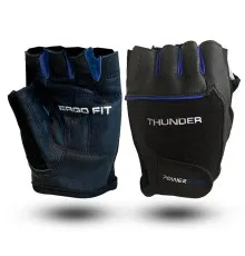 Перчатки для фитнеса PowerPlay 9058 Thunder чорно-сині L (PP_9058_L_Thunder)